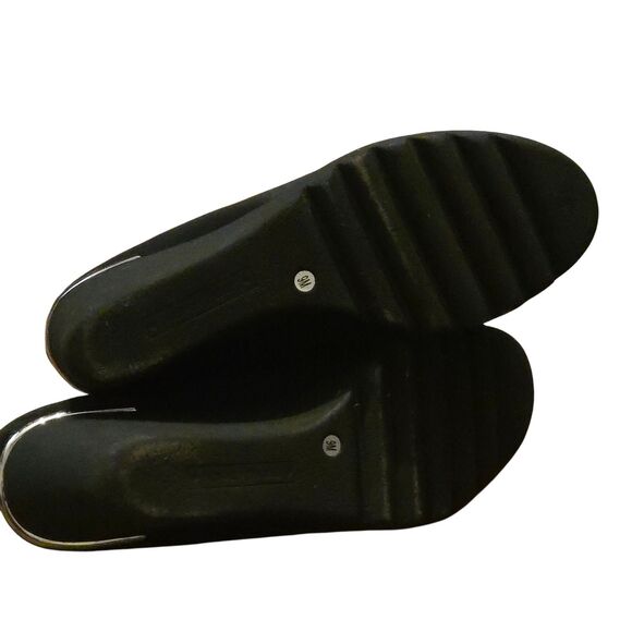 Donald Pliner Maddy Wedges 9M Block Heel Crepe Elastic Baby Calf Stretchy - Picture 7 of 10